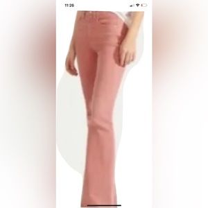 VERONICA BEARD BEVERLY HIGH WAIST SKINNY FLARE JEANS PINK NWT SIZE 29 FRAY HEM